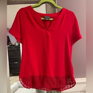 Van Heusen red blouse with lace